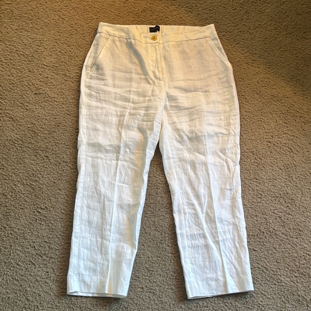 Talbots Cream Linen Chinos